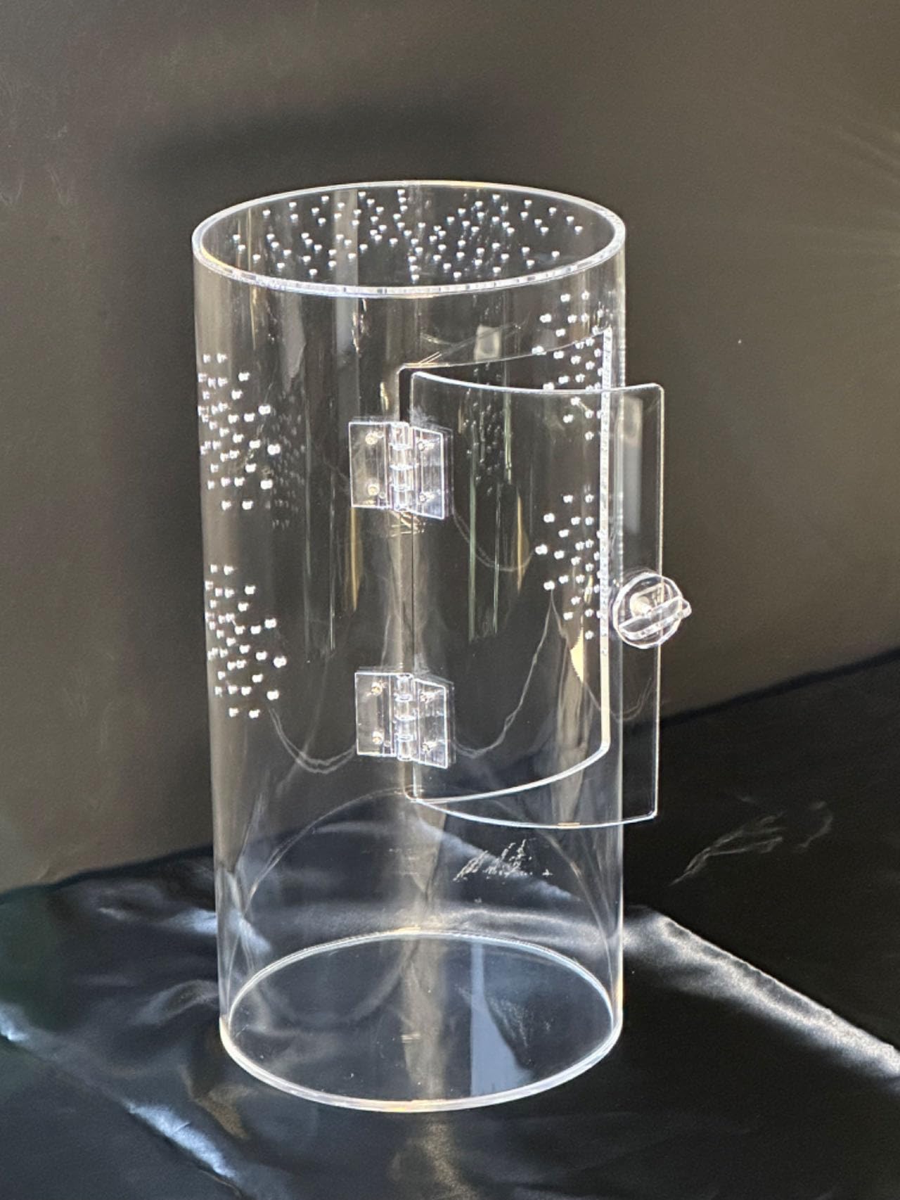 Smartang Front Opening Terrarium, 4 * 4 * 8in Tall Arboreal Tarantula Enclosure with Cross Ventilation, Waterproof Acrylic Reptile Enclosure