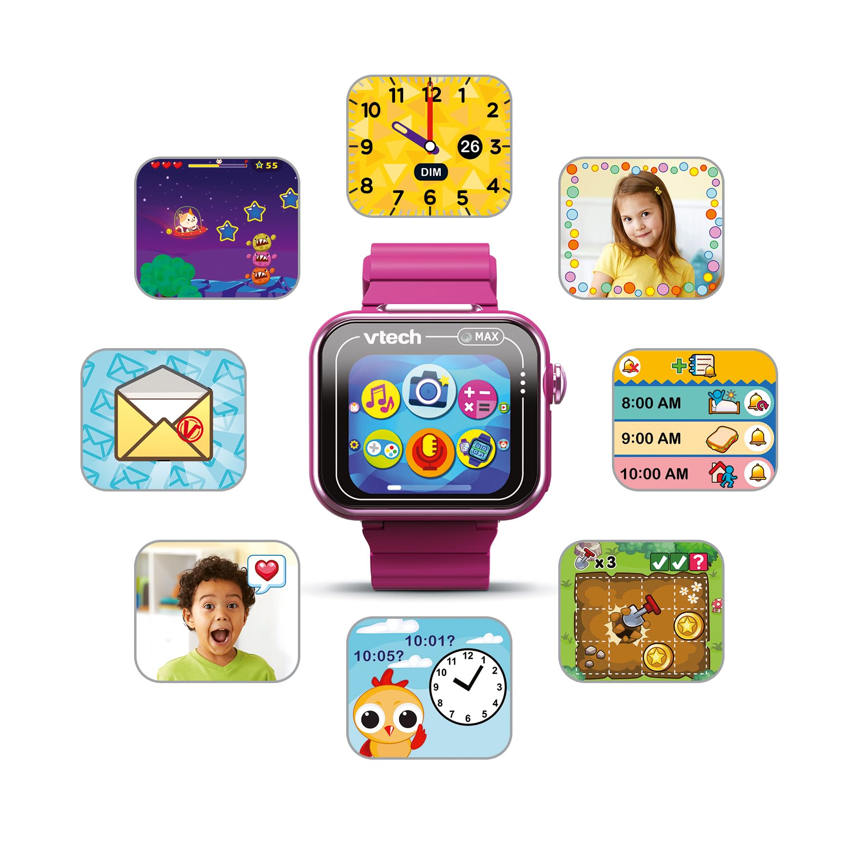 VTech Kidizoom Smart Watch Max Lampone 531617