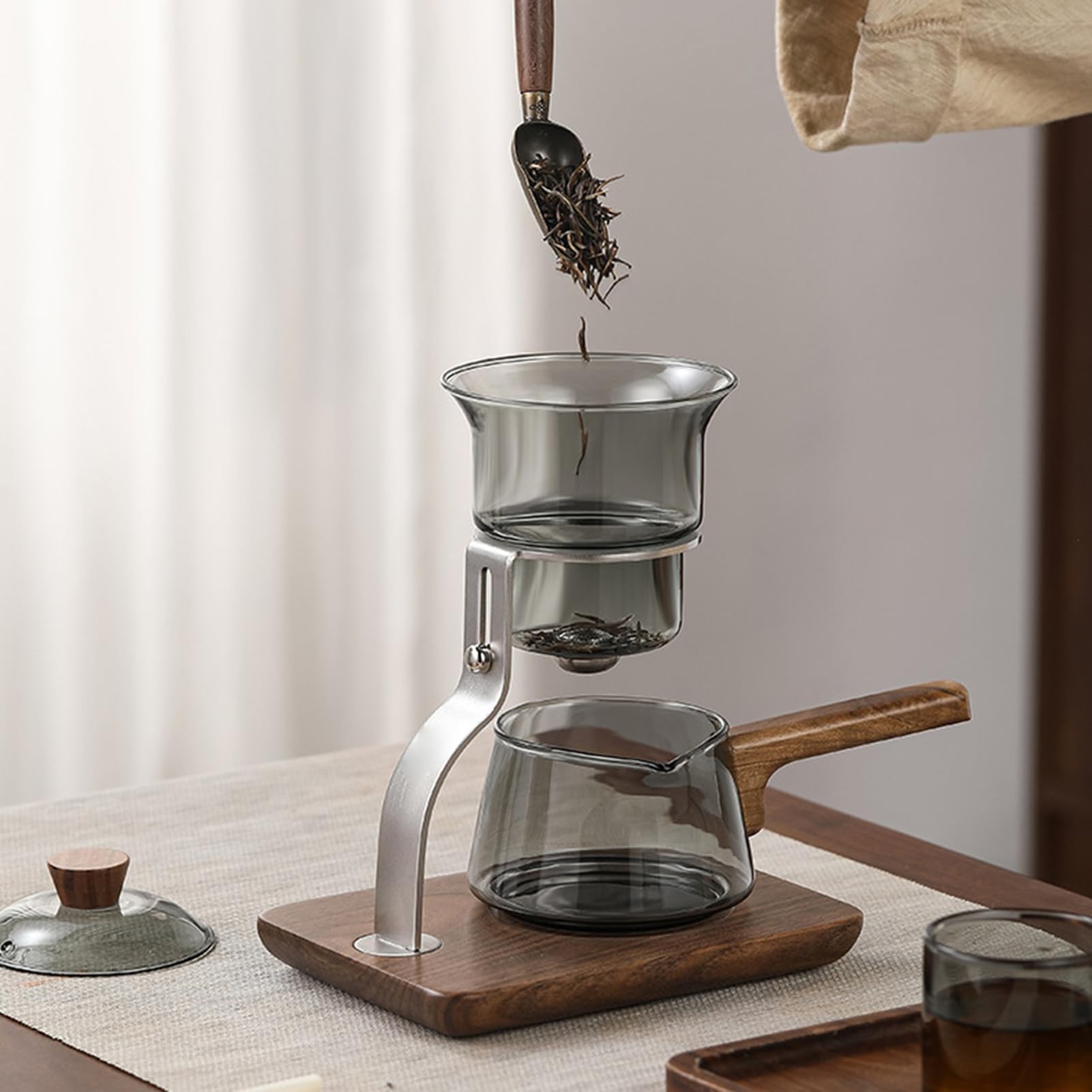 Luqeeg Zestaw do Herbaty, 350 Ml Fairness Cup 300 Ml do Przechowywania Herbaty Szkło Borokrzemianowe o Wysokiej Zawartości z Ergonomicznym Uchwytem Kontroli Wody z Magnesem, Idealny Użytku Domowego