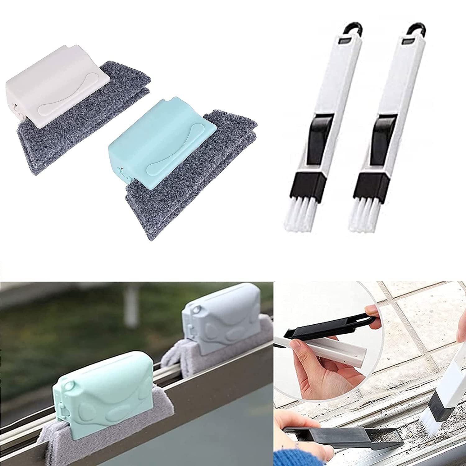 MOROVIK Double Combo of Window Groove Frame Cleaning Brush and Dust Cleaning Brush for Window Slot Keyboard with Mini Dustpan Door Track Cleaning Brushes Dust Cleaner Tool (Multi.) (Brush 1) (B0B6JJYT4Q) Amazon Price History, Amazon Price Tracker