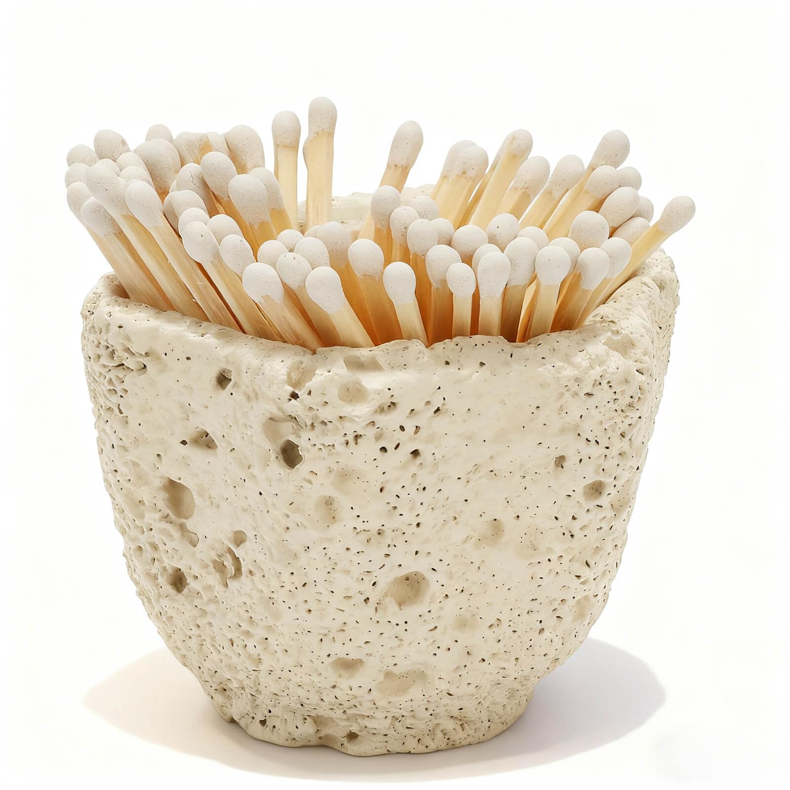 Concrete Match Holder with Striker, 3.1" x 2.5" Decorative Matchstick Jar Box for Fireplace, Candles, Cute Match Jar for Home Décor, Gift (Matches Not Included)-image-36