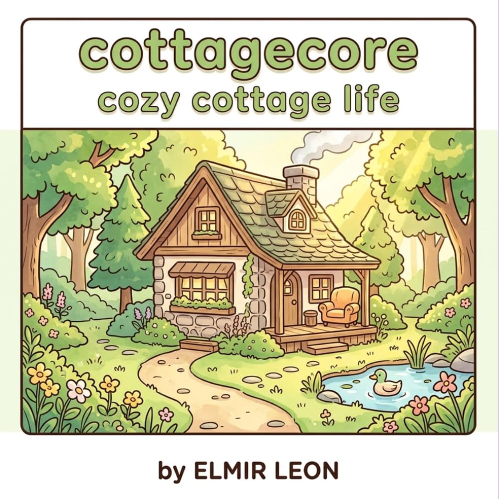 cottagecore cozy cottage life coloring book