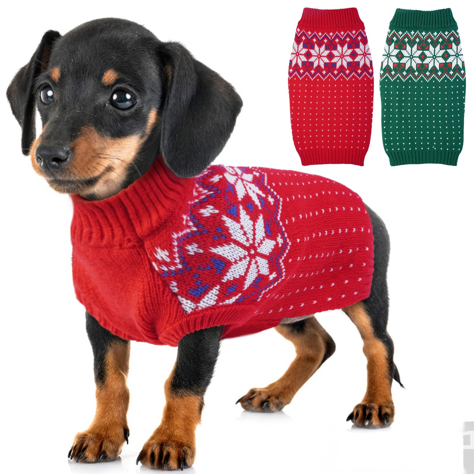 Maglione caldo per cani e gatti di piccola e media taglia, pullover invernale per animali domestici (XS, rosso)