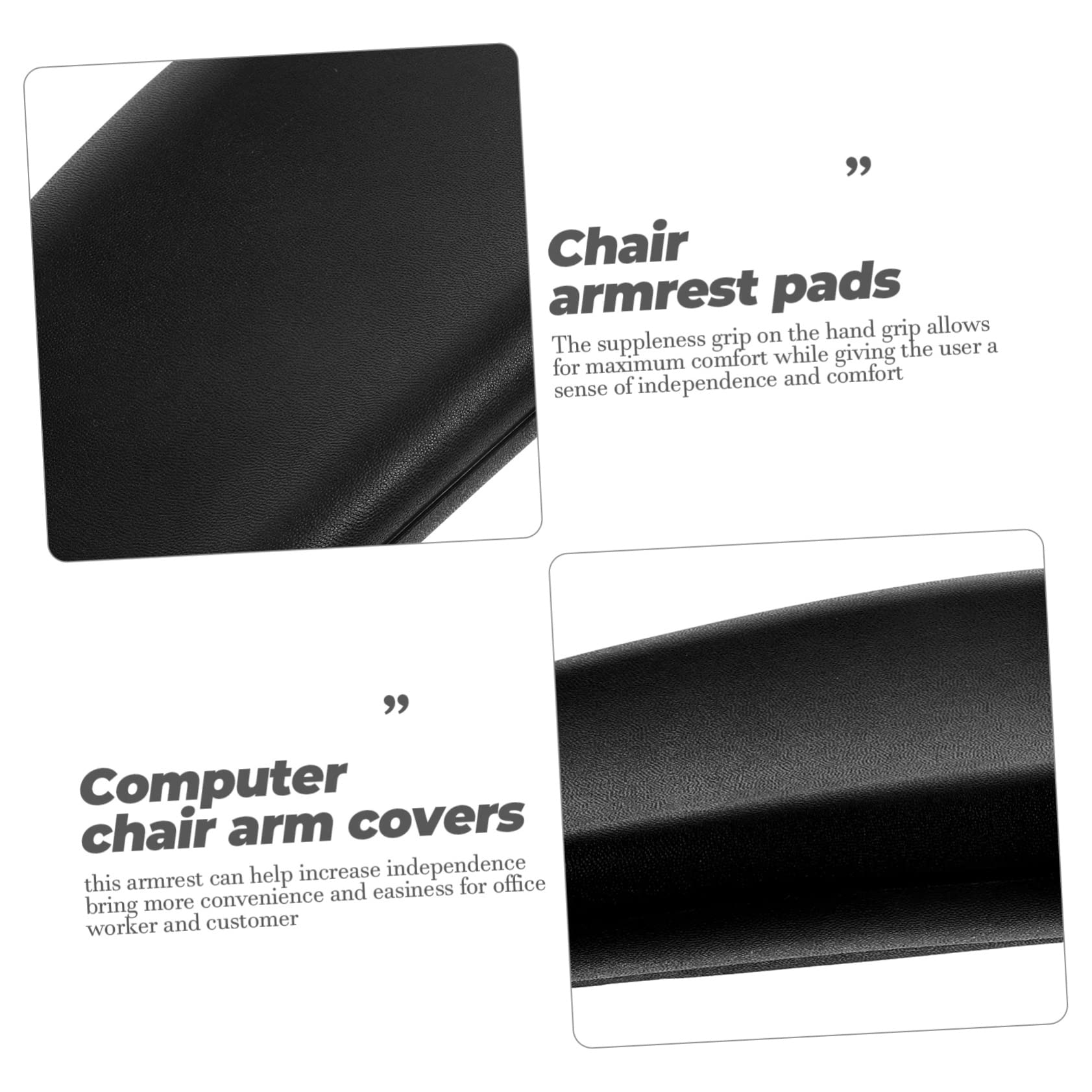 PLAFOPE Cuscini per Braccioli in Pu Nero per Sedie da Ufficio da Gaming Comfort e Antiscivolo per Adulti e Persone Infortunate