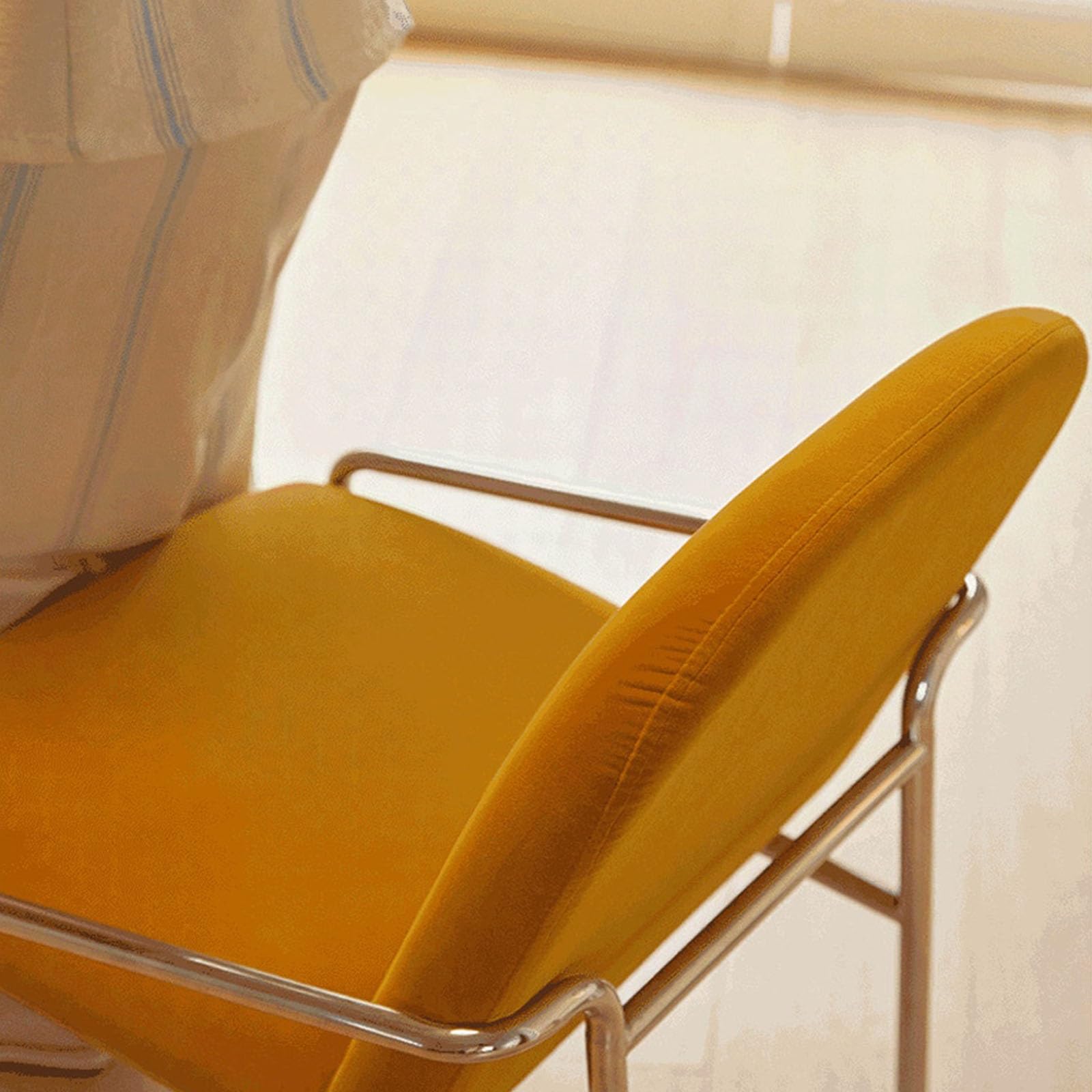 Chaise de Cuisine Chaises de Salle à Manger en Velours, Chaise Cuisine rembourrée avec Dossier et Pieds métal for Salon, réception, d'attente, Chambres Coucher(Orange)