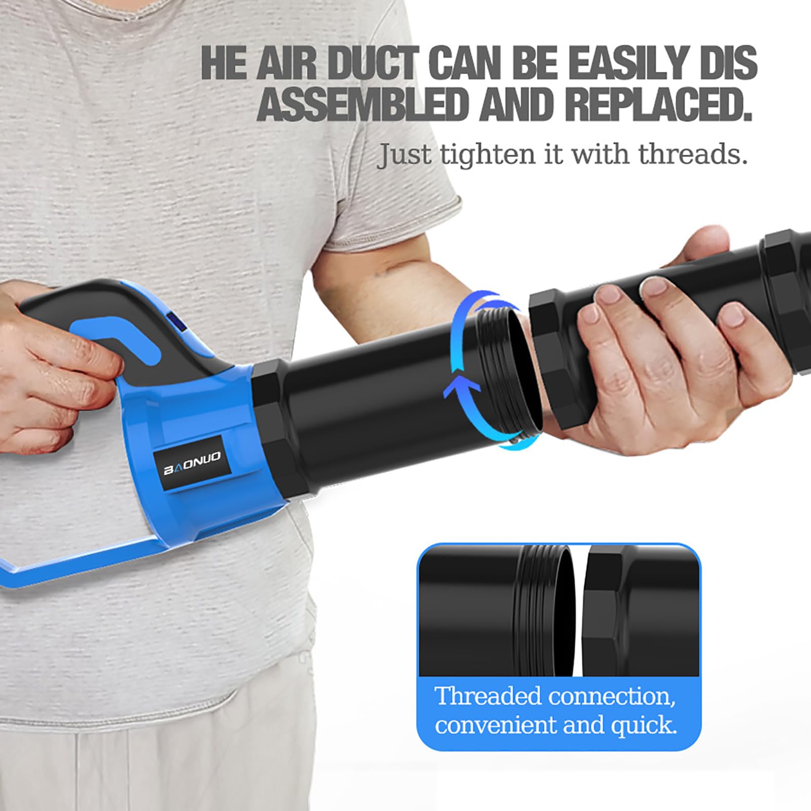 Aspiratore e trituratore per foglie, batteria da 4000 mAh, leggero 18300 giri/min, per la cura del prato, il patio, la pulizia del cortile, la rimozione di polvere e neve
