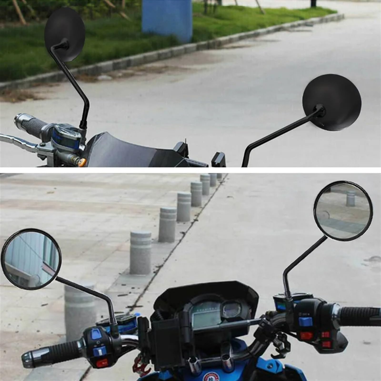 Per Sym Per Kymco Per Vespa Accessori Moto Retrovisore Retro Scooter Specchietti Retrovisori Tondi Neri Specchietti Manubrio