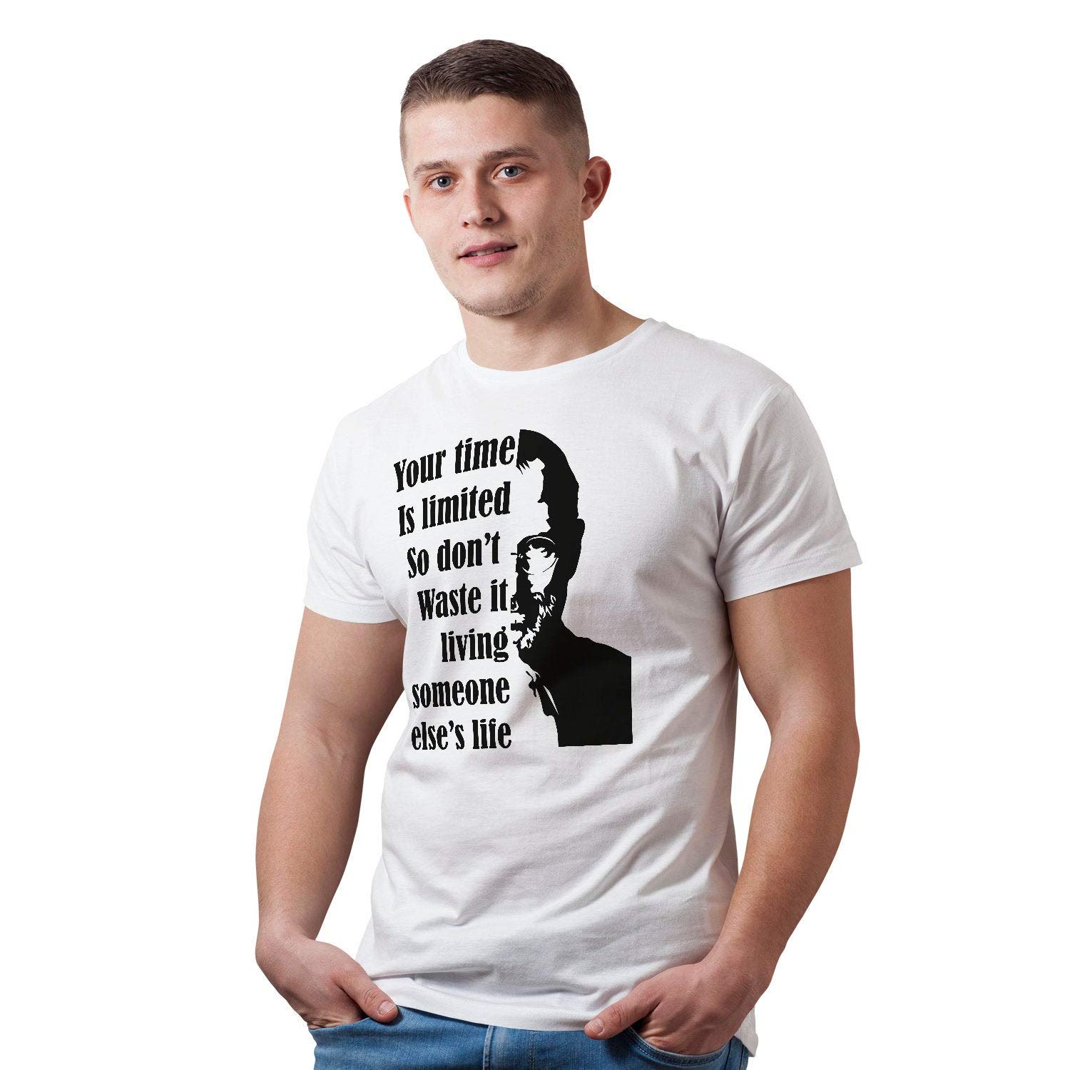 Inspirujący T-shirt 'Steave Jobs' – motywacyjna koszulka z nadrukiem w stylu vintage dla mężczyzny – unisex wydajność inżyniera