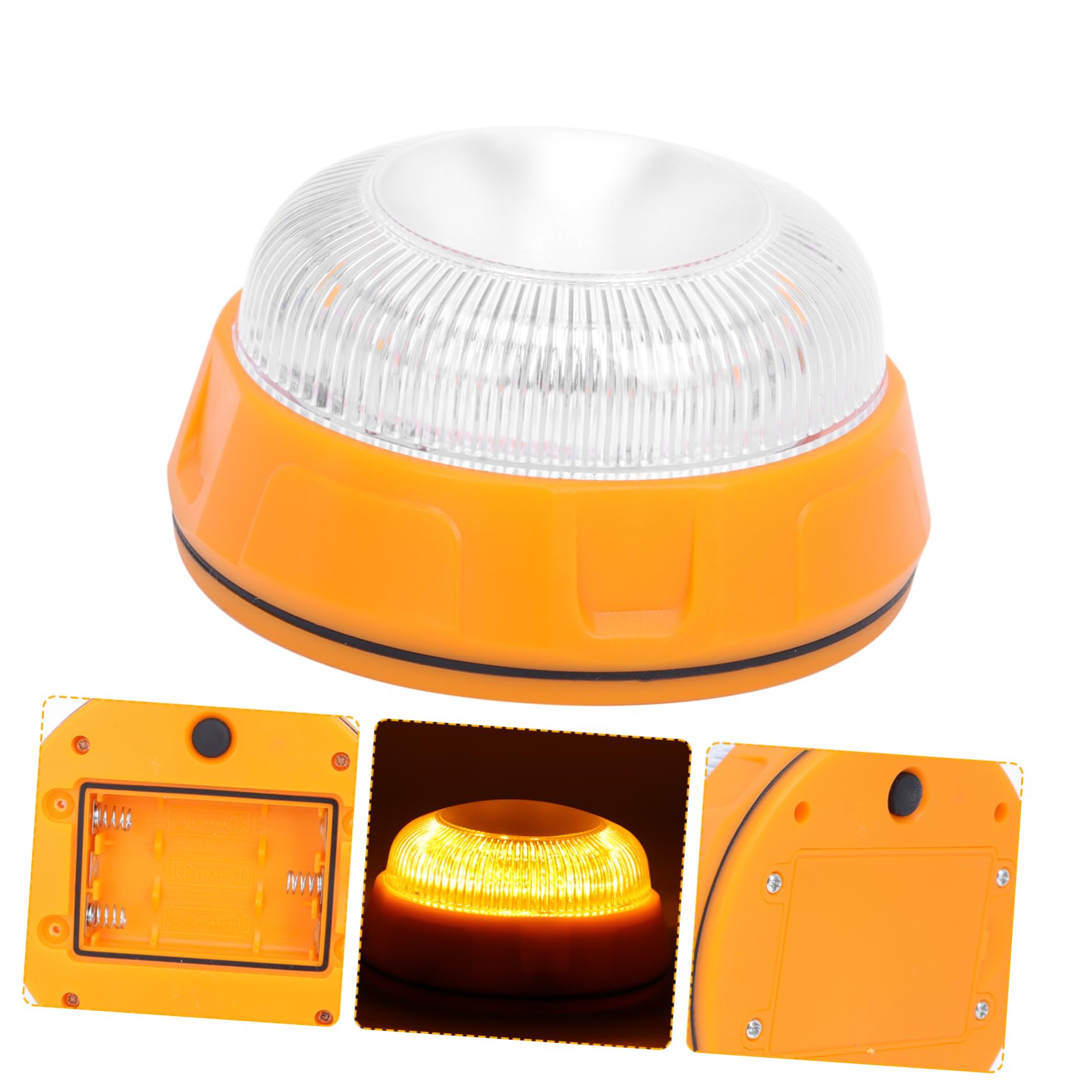SOLUSTRE 4piezas Luz De Advertencia Led Amarilla Para Automóvil Luz De Emergencia Portátil Para Vehículos De Señalización Para Seguridad Vial