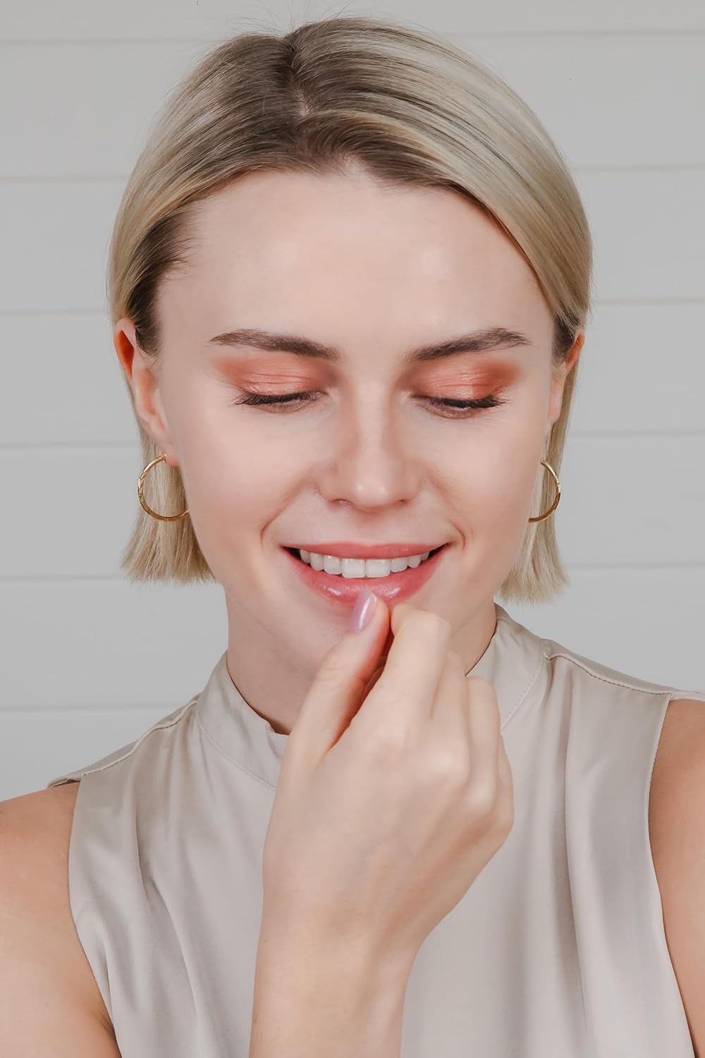 Hoops & Loops 925 Sterling Silver Diamond-Cut Hoop Earrings for Women, 2mm Textured Lightweight Click Top Hoops, 15mm 20mm 25mm 30mm, Silver 14k Yellow Gold & Rose Gold Flash Plated