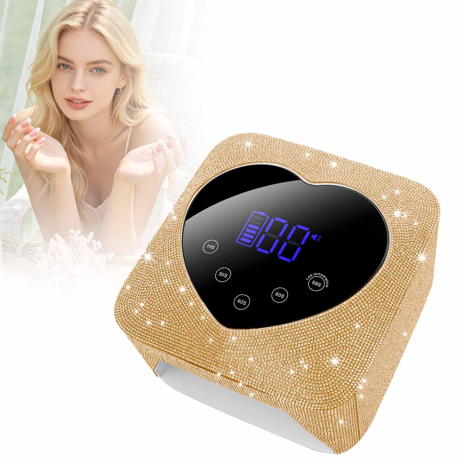 ERICAT Luz Brillante para Secador De Uñas, Lámpara De Uñas Recargable De 72 W con 5 Temporizadores Y Pantalla Digital Táctil LED Grande, Sensor Automático Y Curado De Secado Rápido