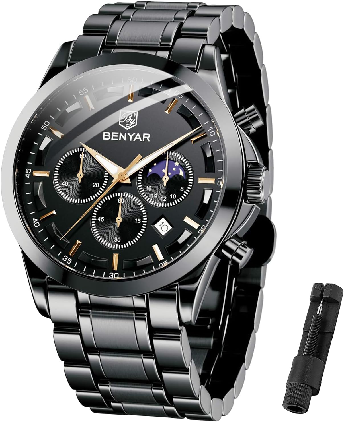 – Men's Watch UK Wristwatches for Men Easy-to-Read Watches Men Luxury Waterproof Chronograph Sliver/Gold/Blue/Black Leather/Stainless Valentine's Day/Birthday/Christmas/Fathers Day Gift