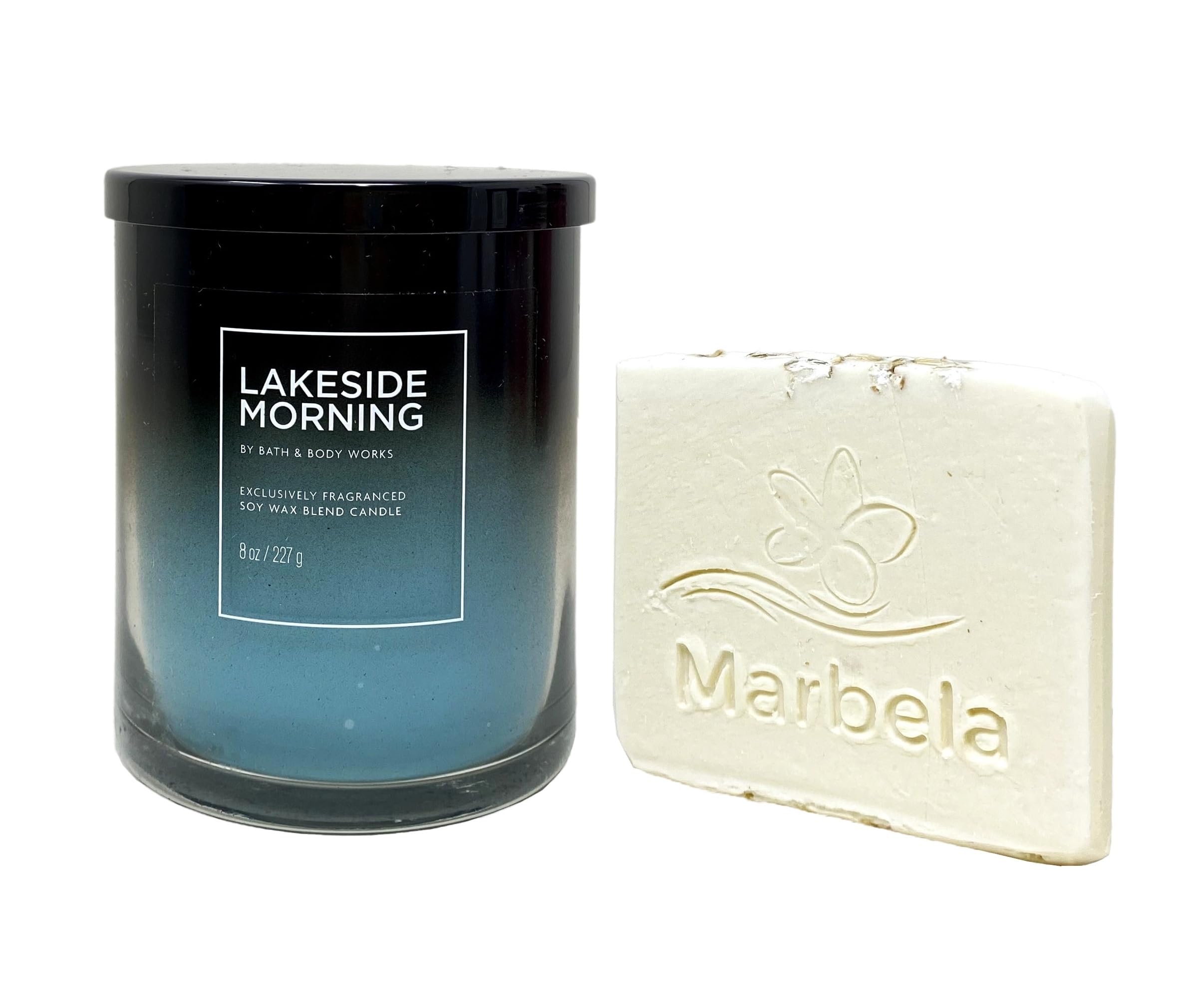 Bath & Body Works Lakeside Morning Single-Wick Scented Candle with a Natural Oats Sample Soap