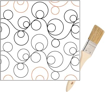 Pantographs for Longarm Quilting Paper Roll - Long Arm Quilting Machine Patterns for Quilt Making - Bubbles Quilting Pantographs Design - Set Includes Long Arm Machine Rails and Tracks Wiping Brush