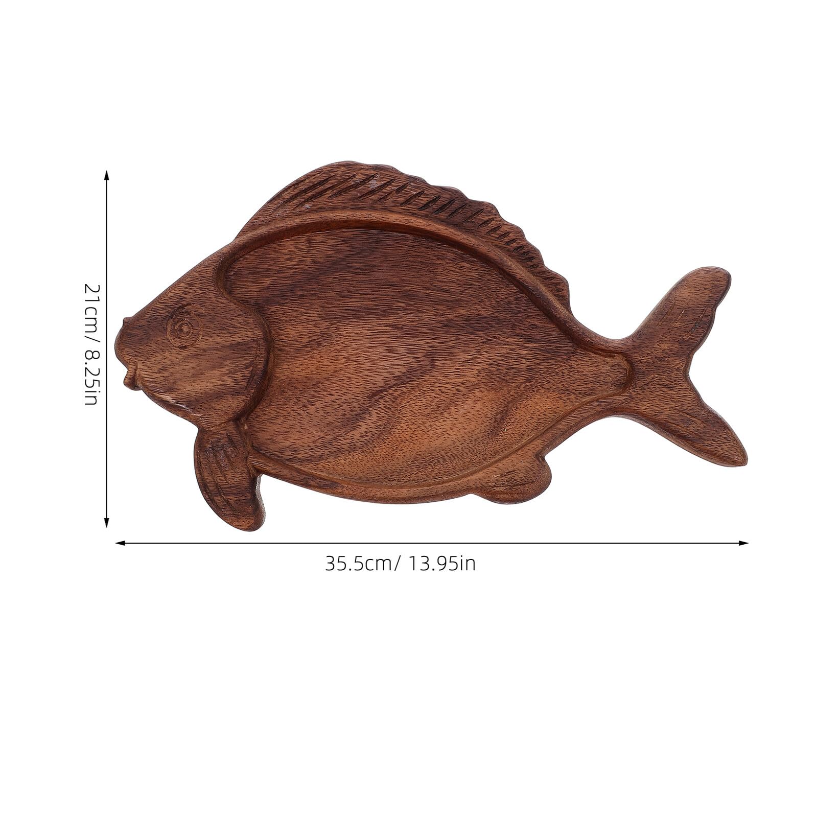Mikikit Vassoio Per Alimenti Forma Di Pesce in Legno Di Noce Vassoio Per Antipasti Per Sushi Giapponese Verdure Salumi Formaggi Dessert e Frutta Secca