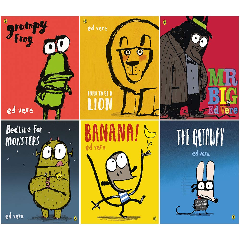 Ed Vere 6 Books Collection Set (Grumpy Frog, How To Be A Lion, Mr Big, Bedtime For Monsters, Banana, The Getaway)