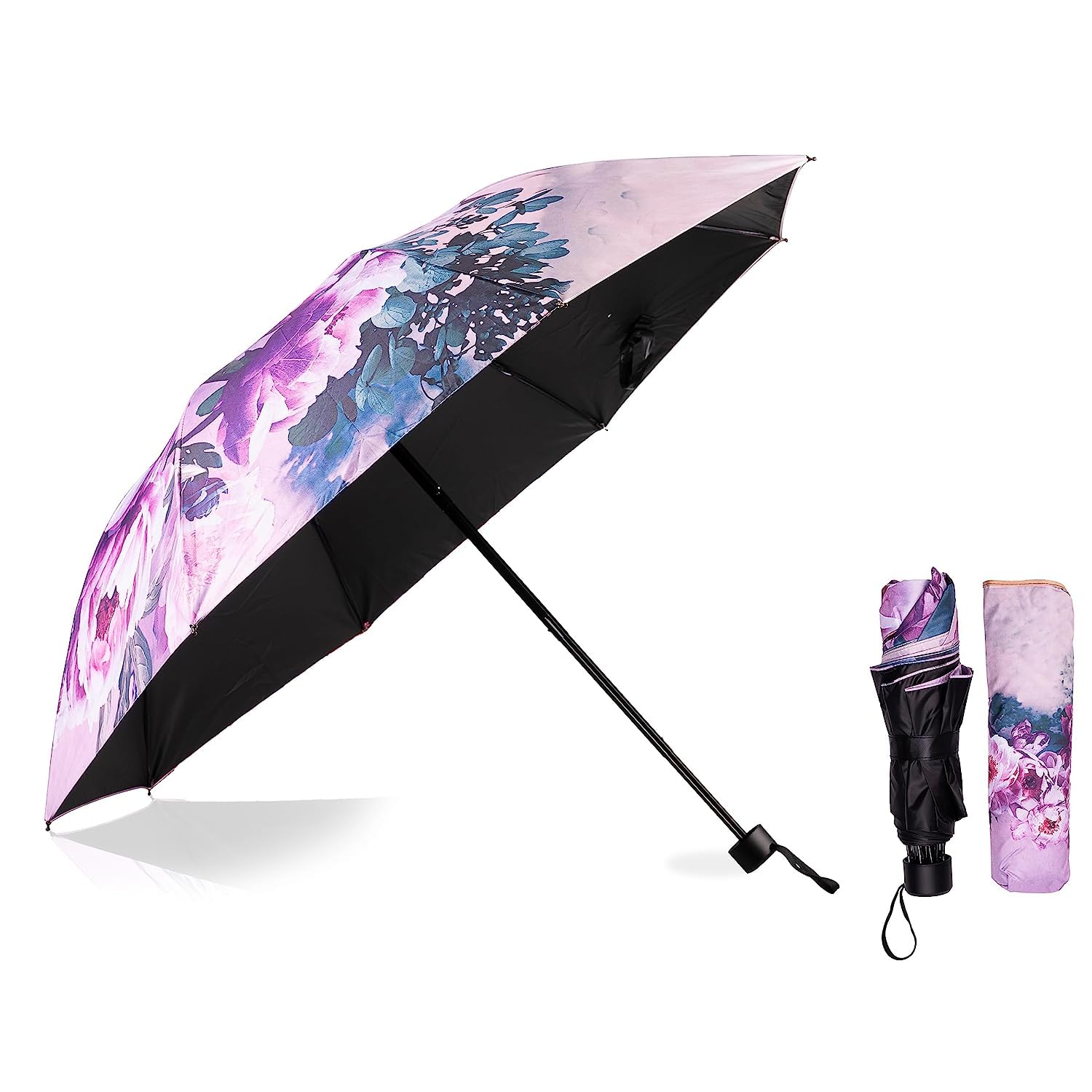 Flower Printed umbrella For Men And Women || Windproof And Waterproof Umbrella || Umbrella For Rain And Uv Protection (Pack Of 1)-image-11