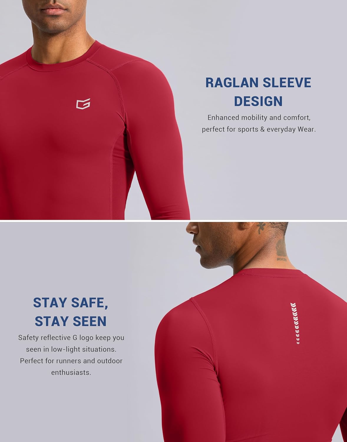 G Gradual Mens Compression Shirt Long Sleeve Moisture Wicking Running Gym Shirts for Men Athletic Workout Base Layer T-Shirt - Image 5