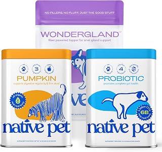 Native Pet Butt Stuff for The Big Dogs Bundle: Pumpkin Powder (60 Scoops), WonderGland Anal Gland Treatment (60 Scoops) & Probiotics Powder (120 Scoops) - Digestive & Gut Health Support