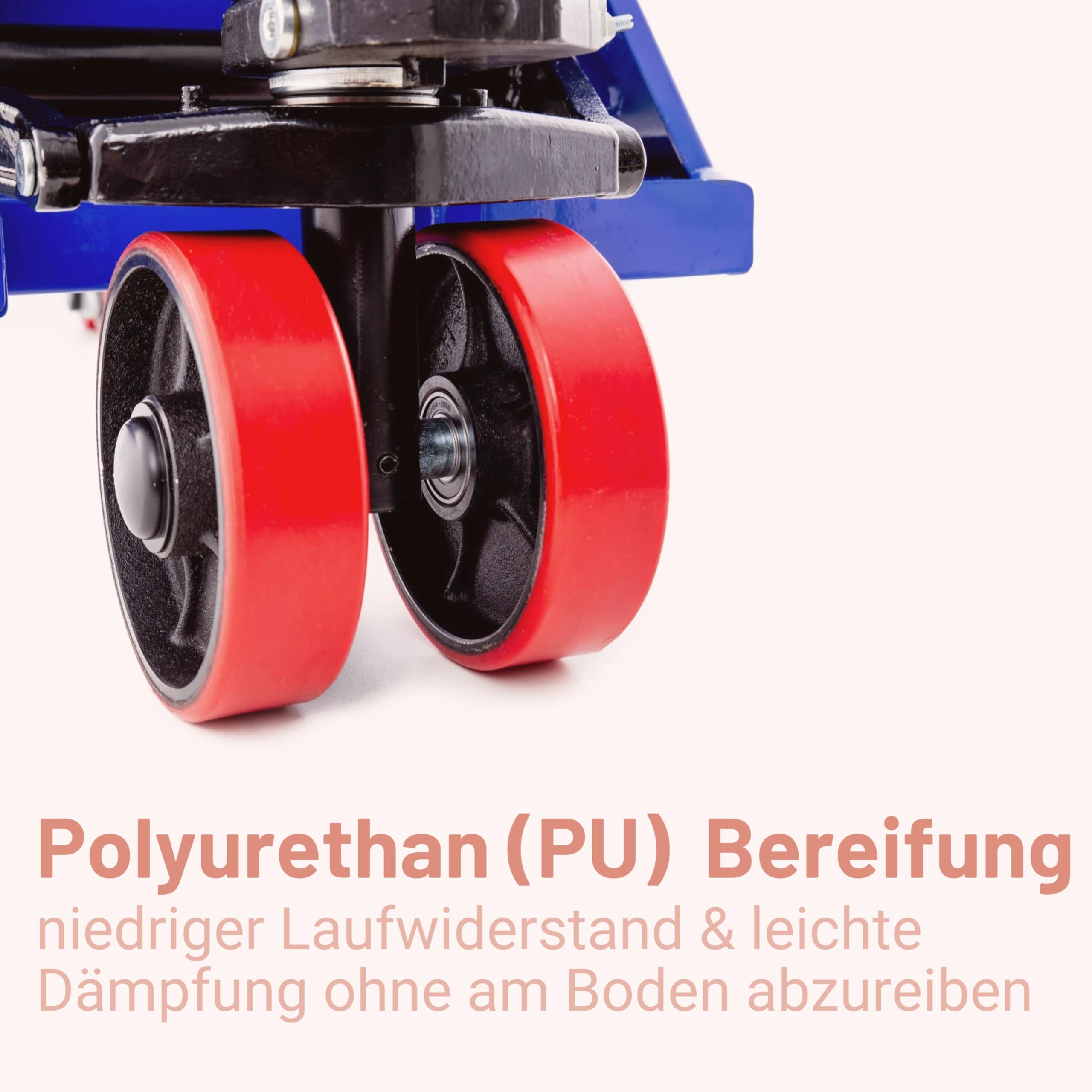 Pallit Five Hubwagen 2500 kg Palettenwagen 1150 mm Gabellänge Blau Robuster Gabelhubwagen mit PU Rollen Handhubwagen aus Stahl, langlebig