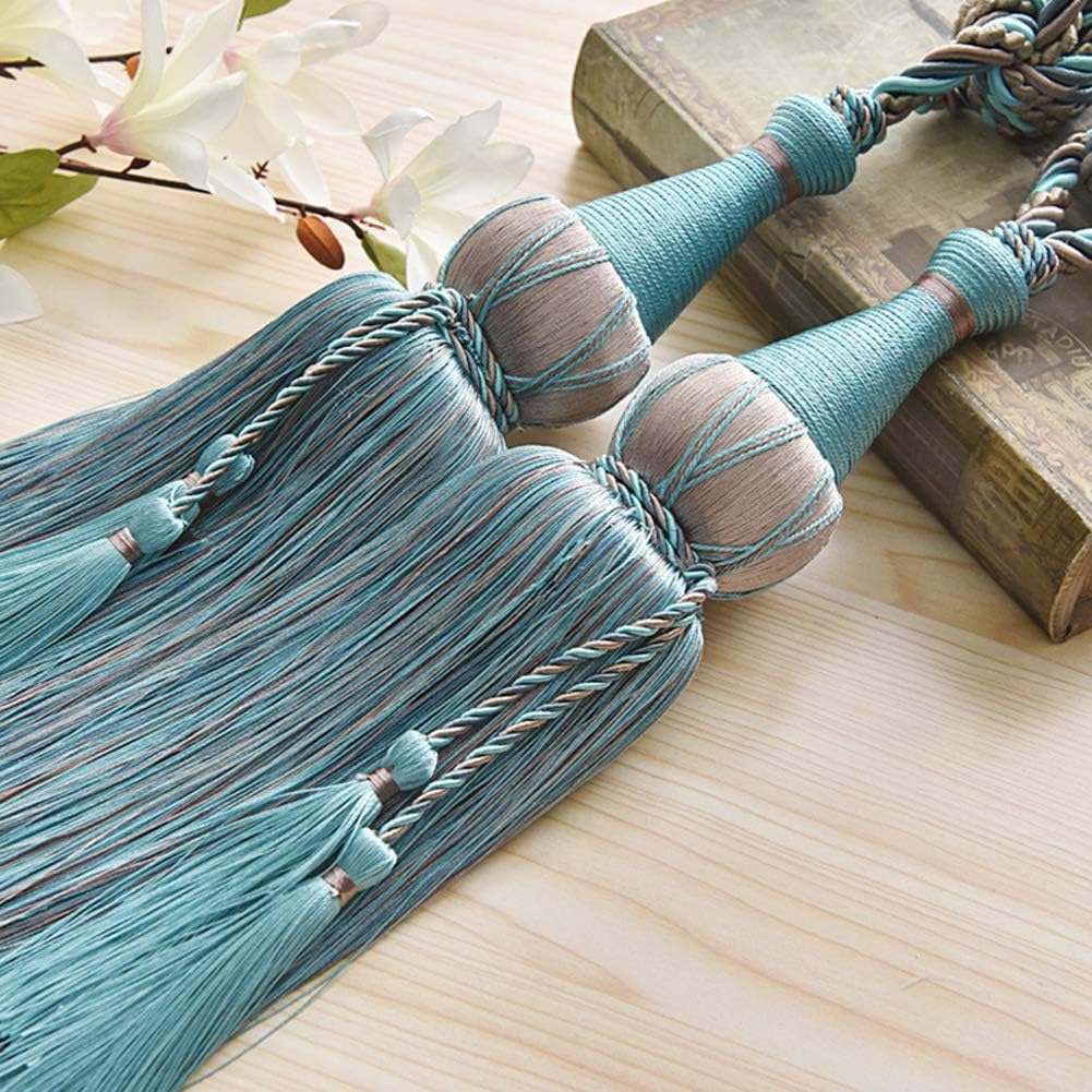 1 Pair European Style Curtain Bandage Luxurious Curtain Hanging Ball Decorative Tassels Curtain Tiebacks Curtain Rope Holdbacks (Beige)