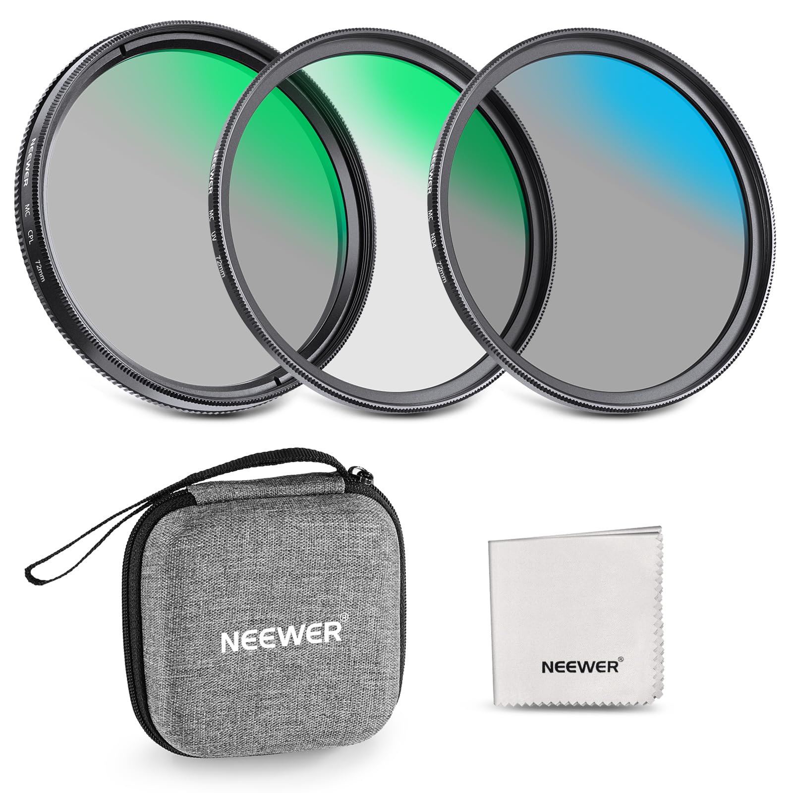 72mm UV&CPL&ND4 Lens Filter Kit with Hard Shell Bag