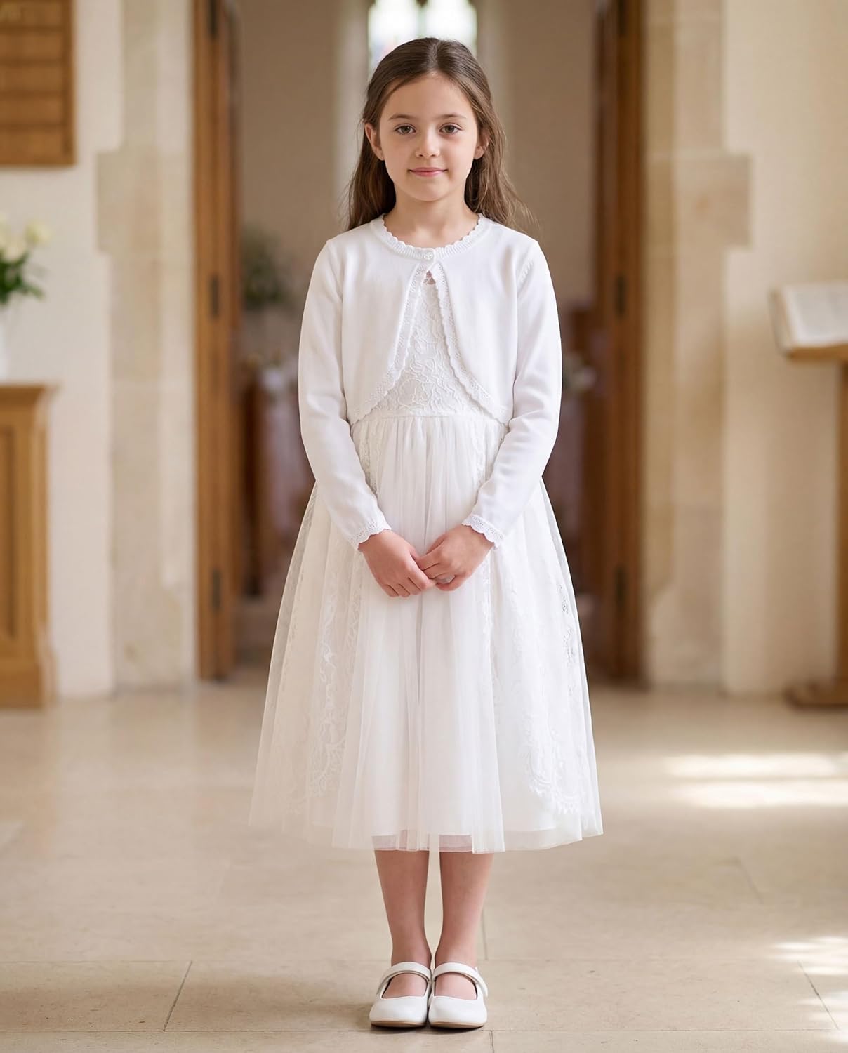 BlackButterfly Girls Long Sleeve Knitted Childrens Kids Bolero Shrug - Image 4