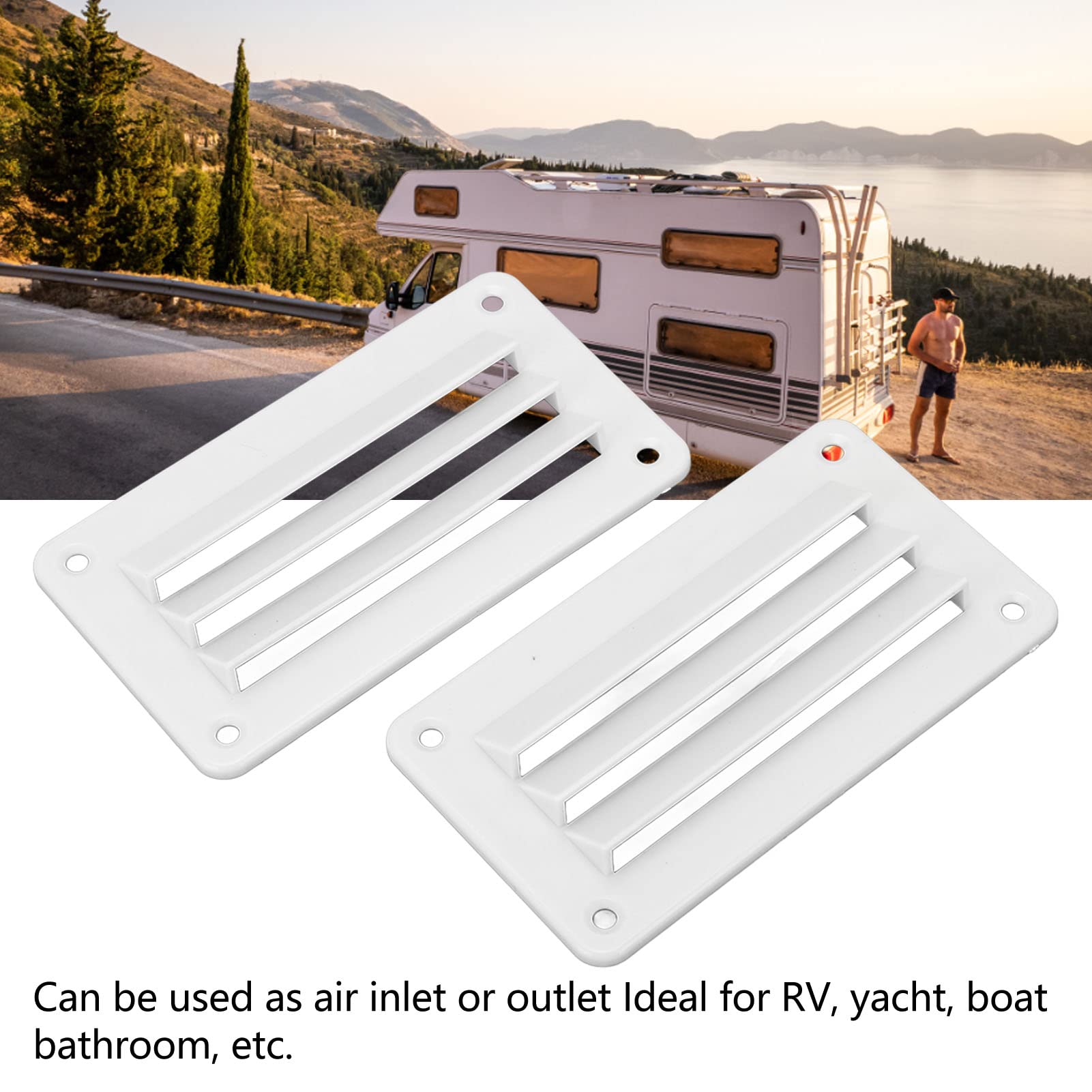 Presa D'aria per Camper, 2 Pezzi Presa D'aria per Presa D'aria per Bagno Professionale Ufficio Presa D'aria Griglia per Barca Yacht Casa (Bianco)