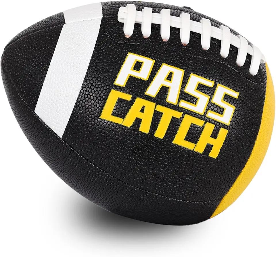 PassCatch Training Football, Fatherless Bounce Back Youth Size(Ages 5-14)/Offical Size(Ages 14+) Football Training Equipment Composite Leather Improving Enhance Solo Passing Catching Skills product image