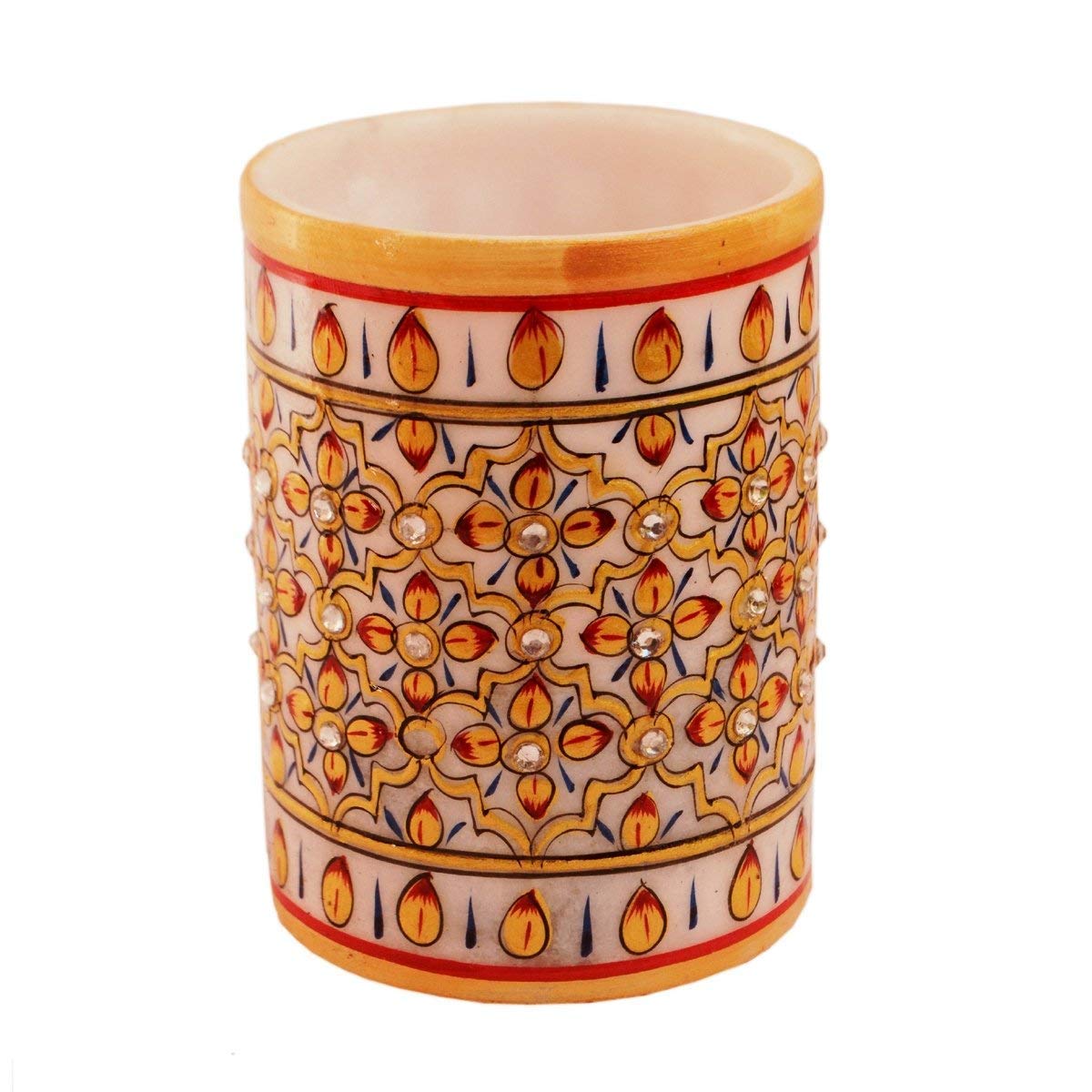 Porte-stylo papeterie marbre et support brosse à dents décoration fleurs