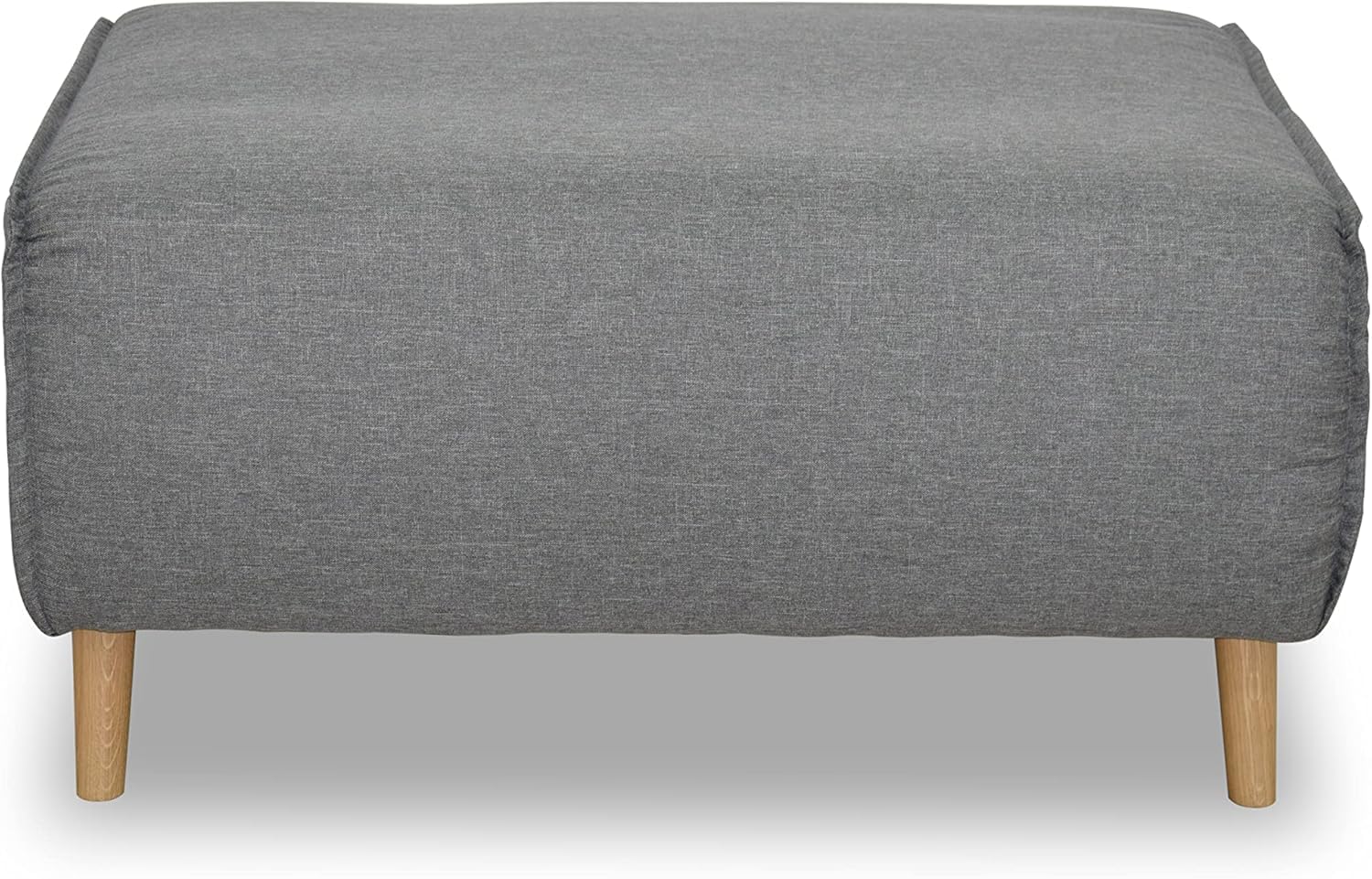 DOMO. collection Polsterhocker Jules FK mit Federkern und Holzfüßen, Sofa Hocker, Beistellhocker, Sitzhocker, 97 x 66 x 47 cm (BxTxH), in silber
