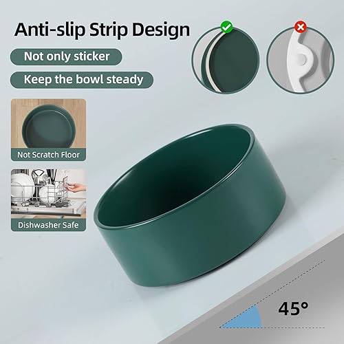 Miniatura 3 de Cuenco de cerámica antideslizante de 8.2 pulgadas para alimentos y agua para perros de razas grandes, cuenco para mascotas de repuesto (cuenco