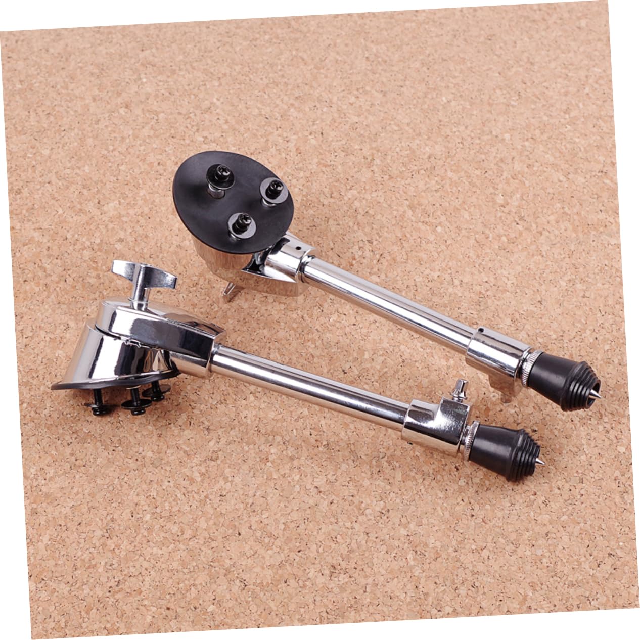 VICASKY Juego de Patas de Bombo Ajustables de Acero Inoxidable Plata, Soporte de Caballete Inferior Fácil de Transportar para Instrumentos de Percusión