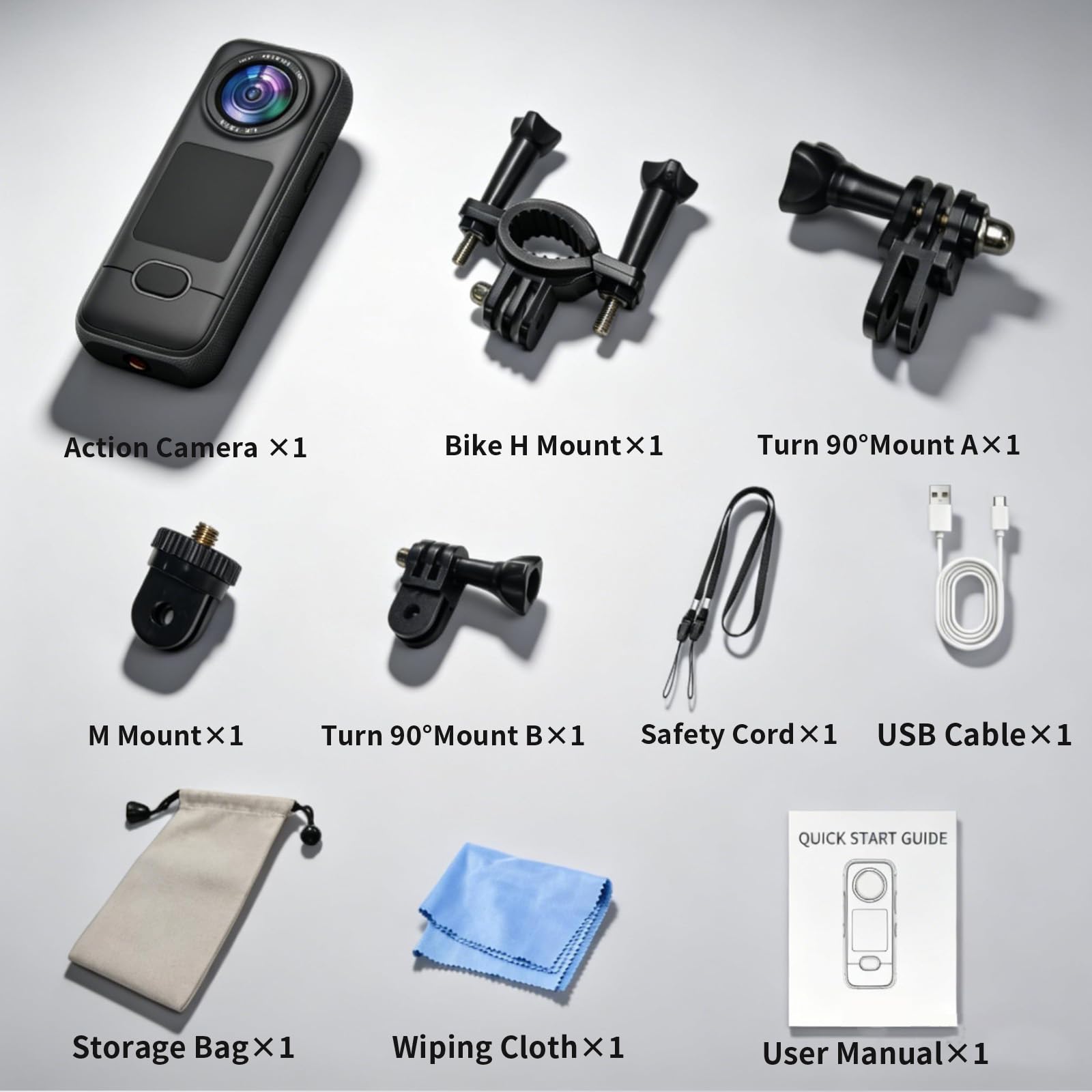 4K Action Camera, 3.5Hrs Battery Life Body Camera Hands-Free Recording, IPX6 Waterproof Portable Vlogging Camera with 1.4" HD Screen, Video Recorder with WiFi for Travel, Cycling, Motorcycle, Bloggers — view 9