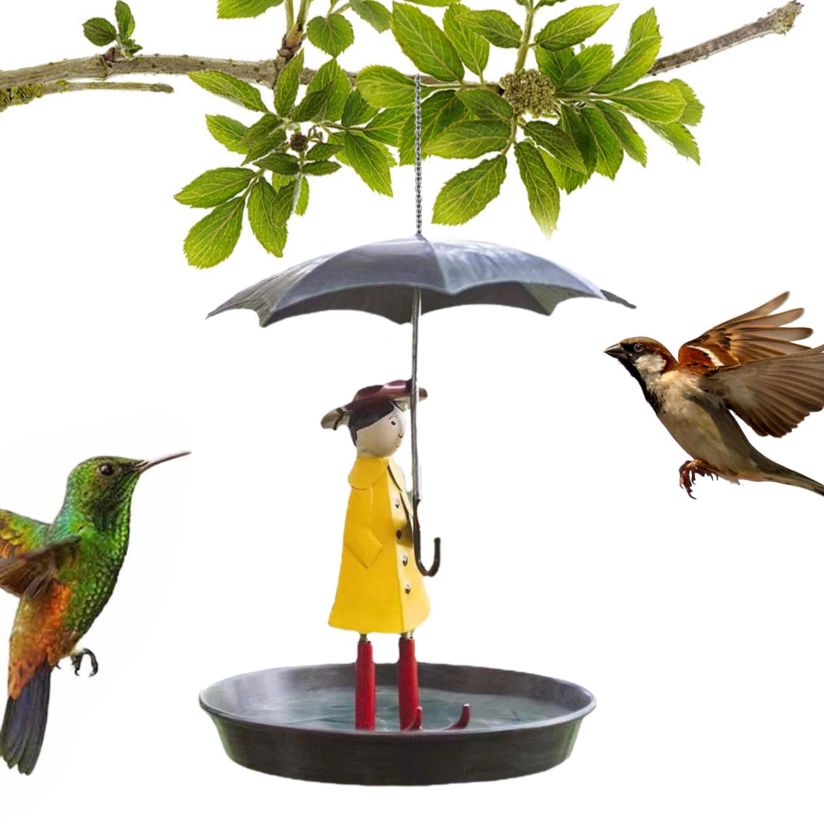 Mangiatoie per Uccelli da Appendere all'aperto, Vassoio per mangiatoia per Uccelli | Vassoio per vaschetta per Uccellini per Ragazza e Ombrello - Decorazione del Giardino, mangiatoie per