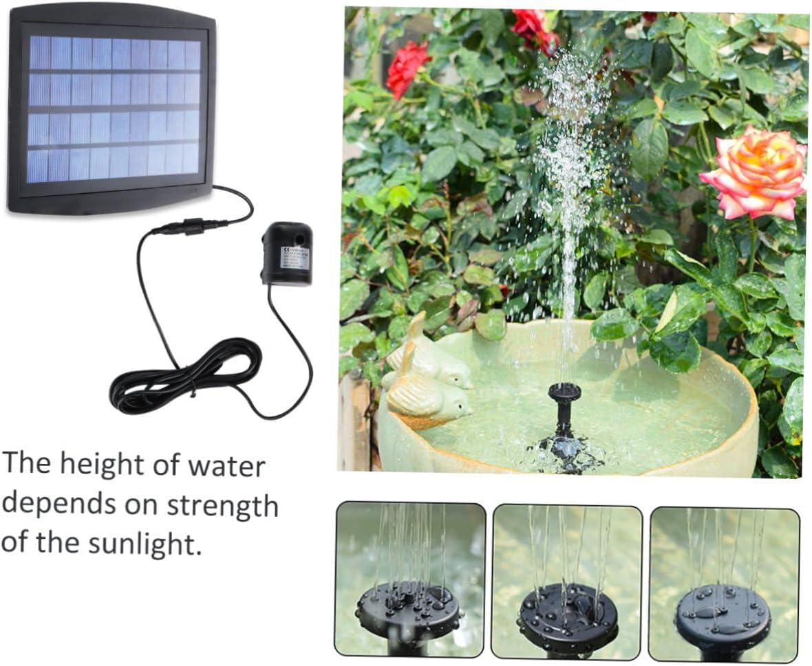 POPETPOP 2.5W Solar Water Fountain Pump for Outdoor Use Submersible Pool and Aquarium Maximum Flow H for Garden Decoration and Hydroponic Systems