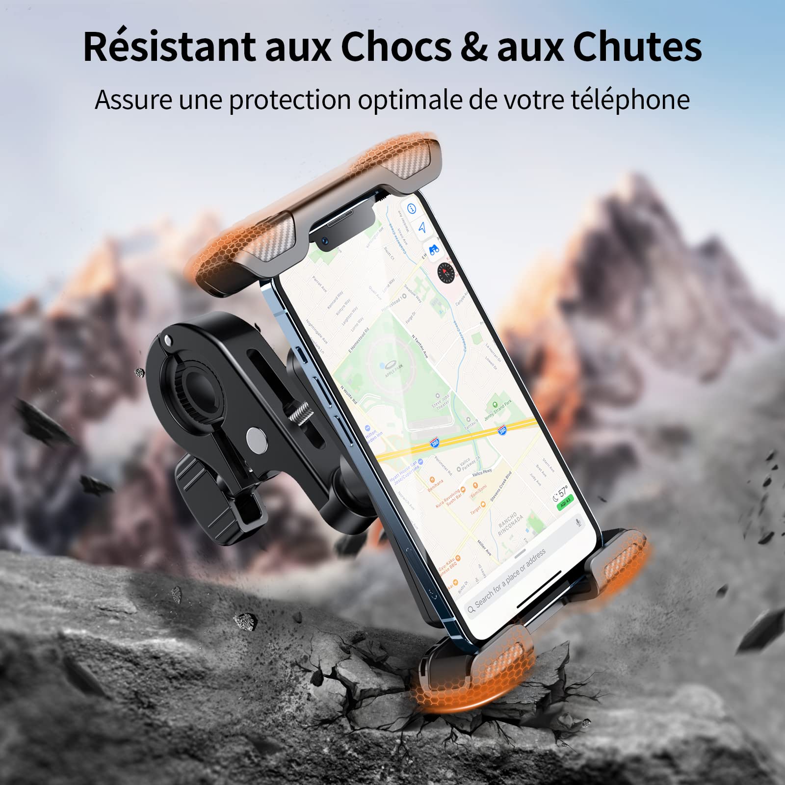 GUAIMI Support De Téléphone De Moto Support De Fixation De Guidon D