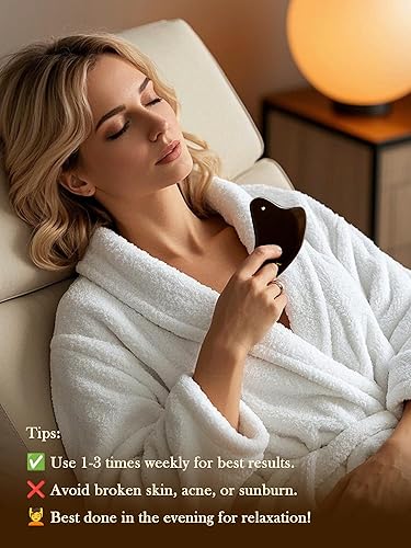 Miniatura 6 de FEXIA Gua Sha Herramientas Faciales Natural Amarillo Bian Piedra para Drenaje Linfático Masajeador SPA Masaje Facial Herramientas Cuidado de la Piel