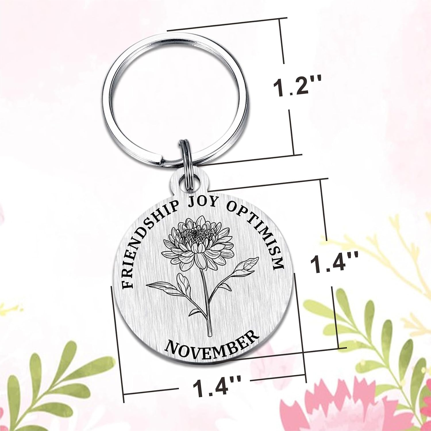 HYHYDHP November Birth Flower Keychain - November Birth Flower Gifts - Special Chrysanthemum Birthday Ideas - Image 2