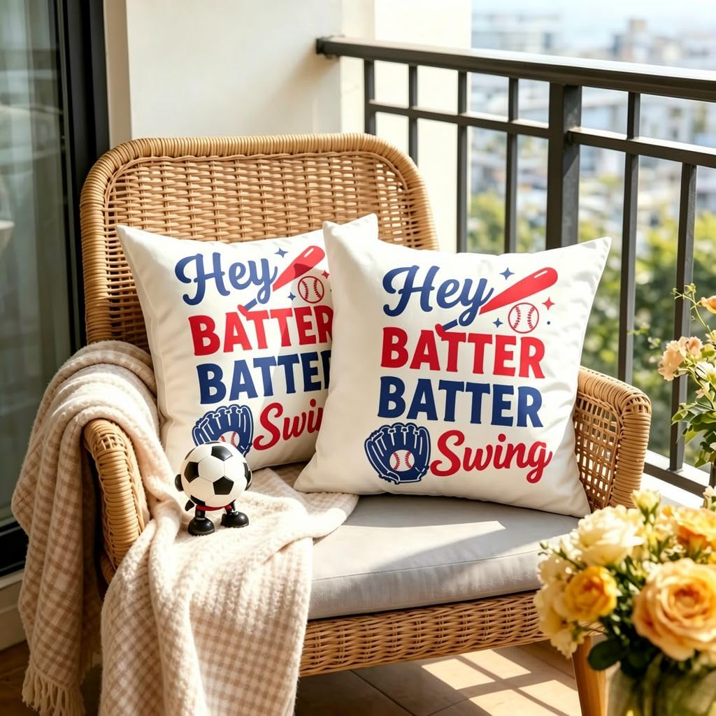 Baseball Quote Linen Pillow Covers -18x18
