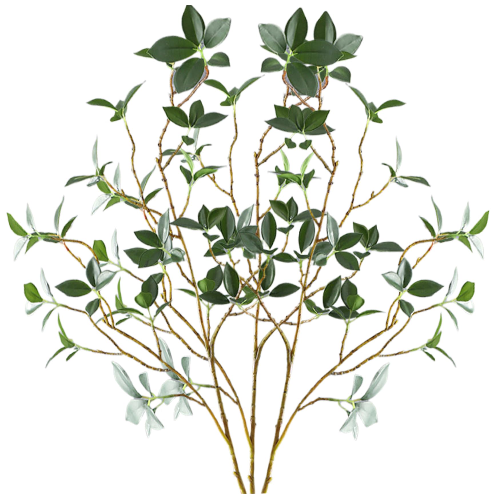 Verdure artificielle 3 pièces pour vase avec 7 tiges vertes de 28cm