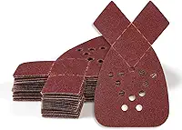 Lixa com detalhe de mouse, 20 peças, lixa de 100 grãos com detalhe de gancho e laço com 2 pontas de substituição, folhas de lixamento de 12 furos para polimento de moagem de madeira de metal