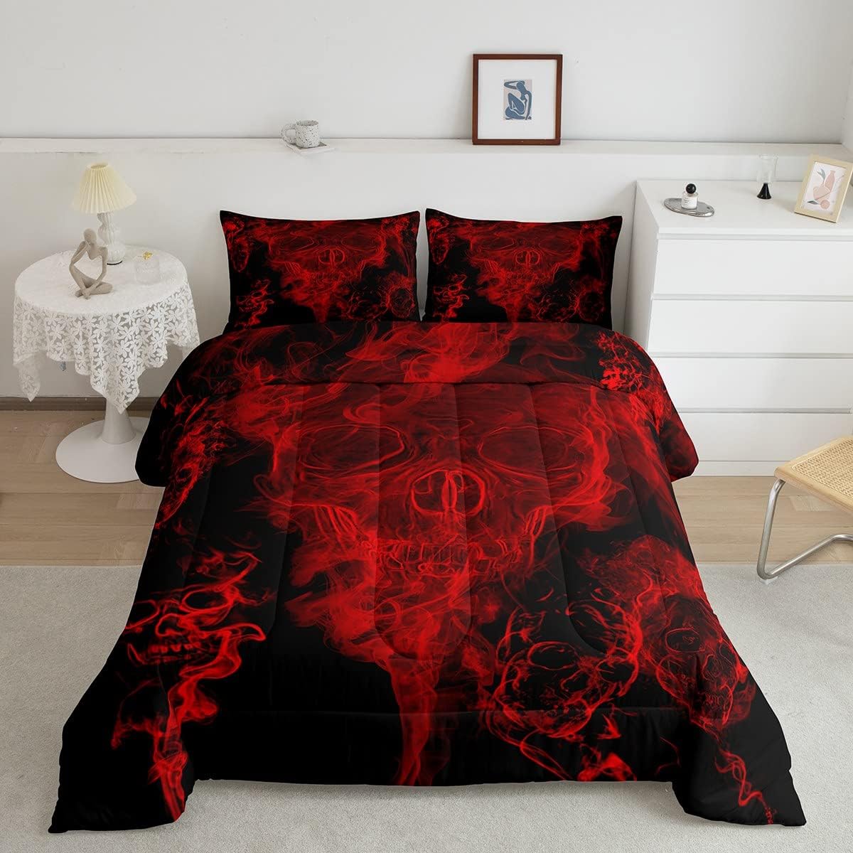 Feelyou Skull Comforter King Size for Boys Men Bedroom