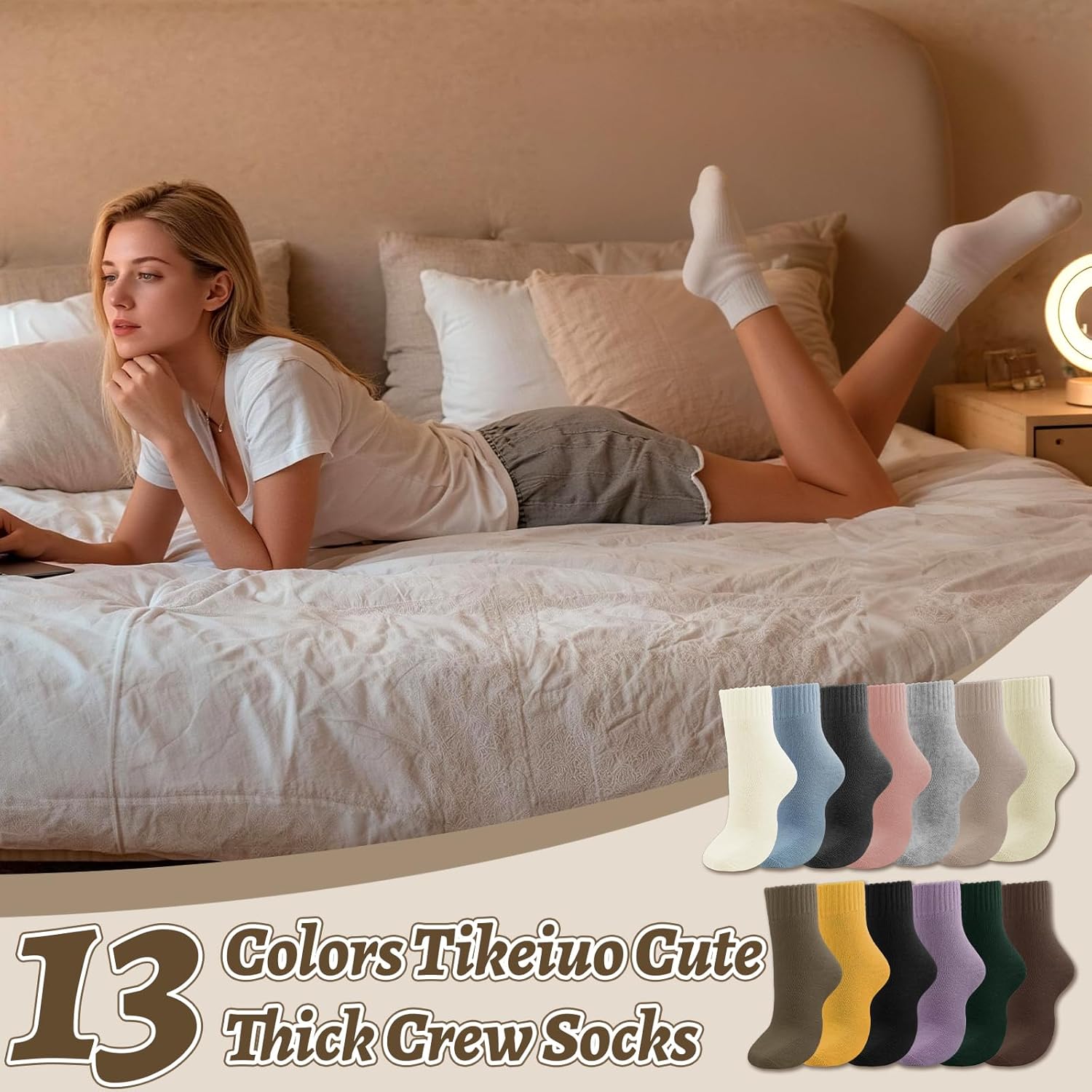 Winter Thermal Socks for Women Fleece Lined Thick Heated Crew Boot Socks for Cold Weather Skiing Hiking - Image 6