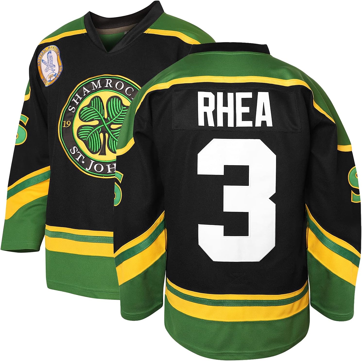 JKNAKN3 Ross The BOSS Rhea ST John's Shamrocks Stitched Hockey Jersey with EMHL Patch White Green