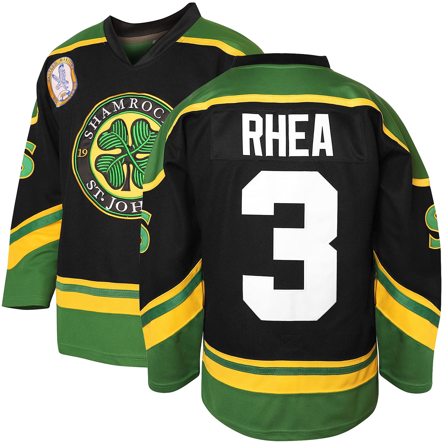 JKNAKN3 Ross The BOSS Rhea ST John's Shamrocks Stitched Hockey Jersey with EMHL Patch White Green