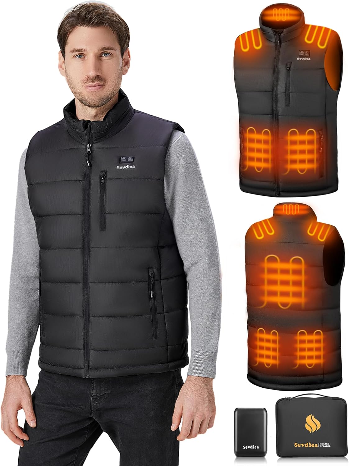 Heated Vest for Men with 16000mAh 7.4V Battery Pack