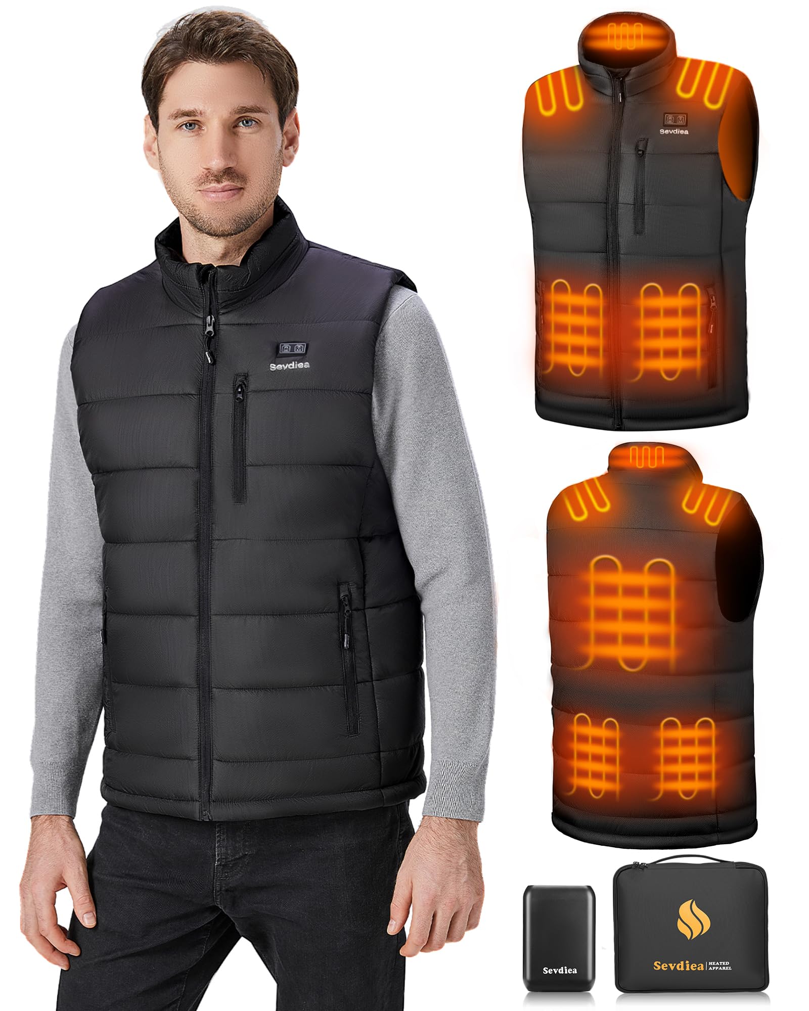 Heated Vest for Men with 14000mAh 7.4V Battery Pack Included, Warming