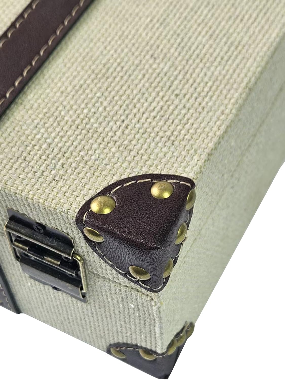 Vintage Suitcase Covered Decorative Trunk Antique-Style Wood Chests, Perfect for Weddings and Keepsakes