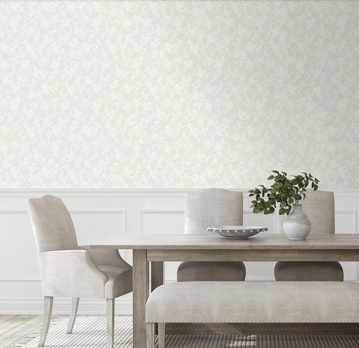 NextWall Tonal Floral Peel and Stick Wallpaper (Neutral)